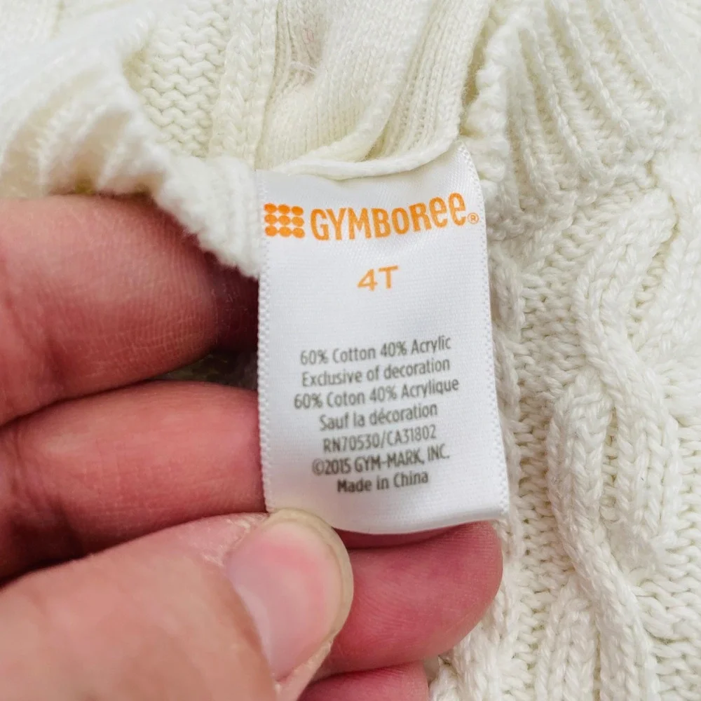 Gymboree Holiday Snowflake Fair Isle‎ Knit Sweater Dress Cream Navy Preppy 4T